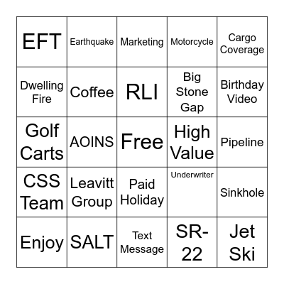Lingo Bingo Card