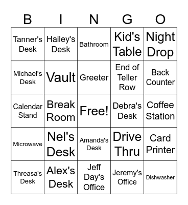 Where's that cup? Bingo Card