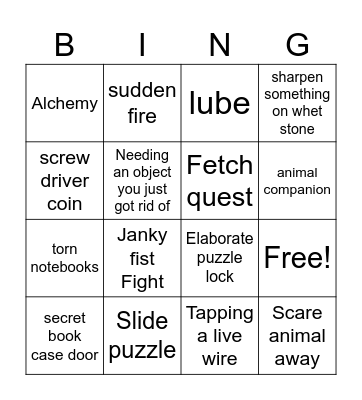 grandma game troupes Bingo Card