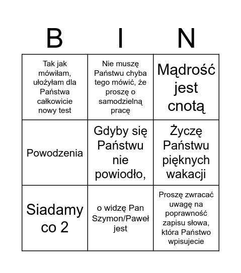 Last Bingo Card