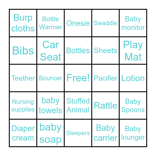 Baby Jay Sprinkle Bingo Card