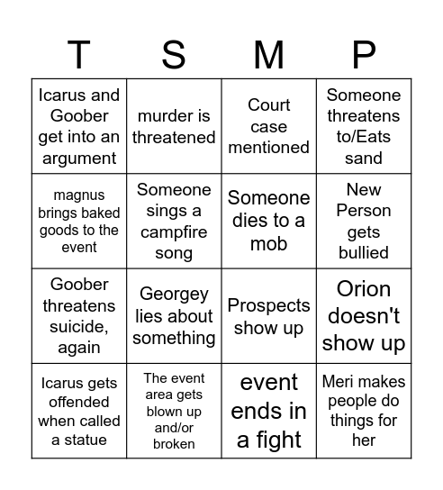 Triad Bingo Card