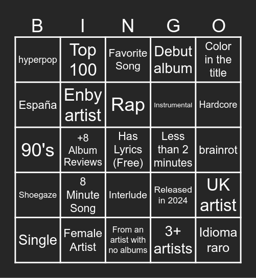 Bingito mamañema Bingo Card