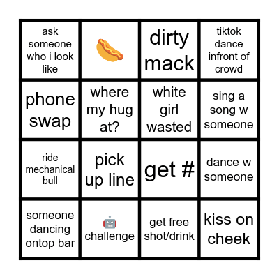 6th St Bingo Card
