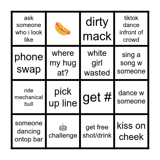 6th St Bingo Card
