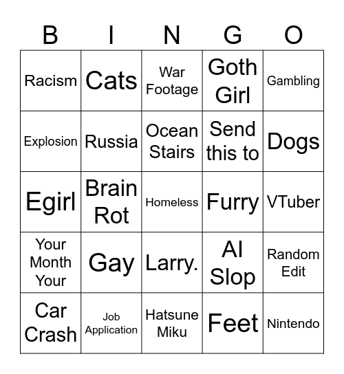 Instagram Reels Bingo Card