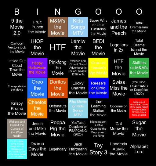 Super Genres Movies Anywhere (1-10000) Super Subscription Bingo Card