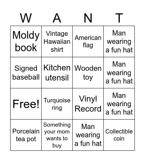 FLEA MARKET BINGO Card