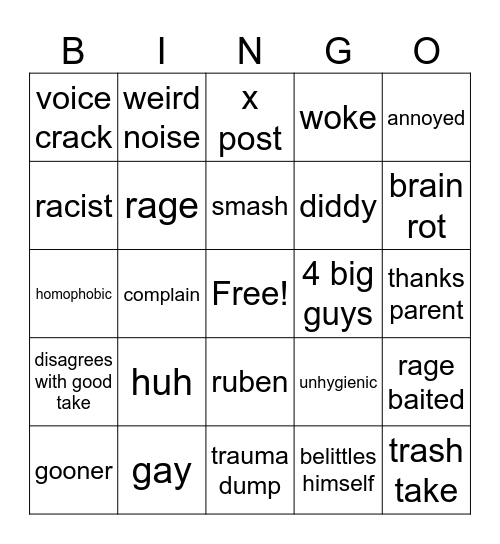 sean bingo Card