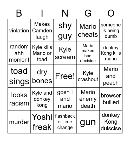 Murio Bingo Card