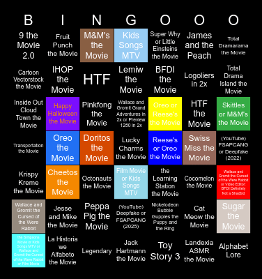 Super Genres Movies Anywhere (1-10000) Super Subscription Bingo Card