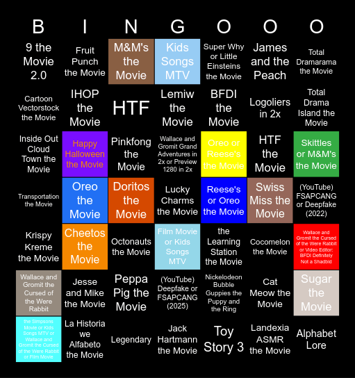 Super Genres Movies Anywhere (1-10000) Super Subscription Bingo Card