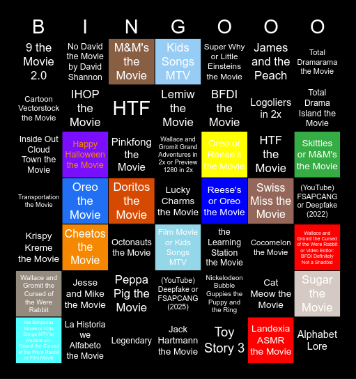 Super Genres Movies Anywhere (1-10000) Super Subscription Bingo Card