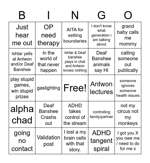 Treads of Truth Bingo Card