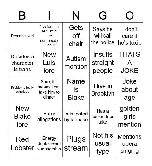 New Jake Video Drops Bingo Card