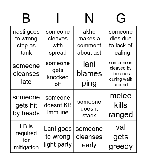 M8S card Bingo Card
