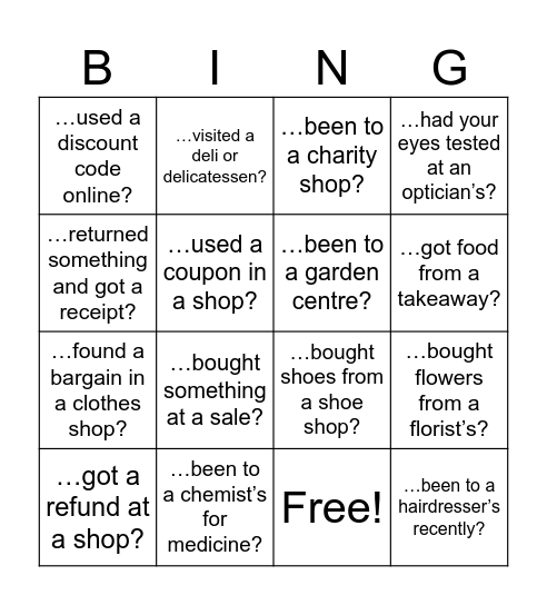 Have you ever... Bingo Card