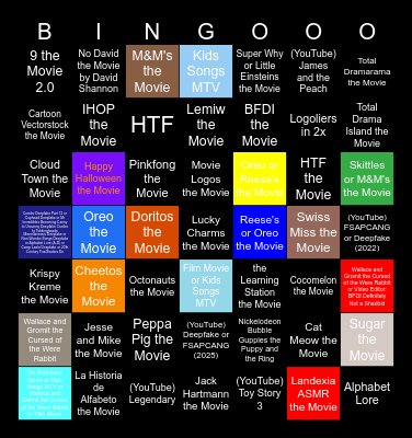 Light Bulb Film Cinema Bingo Card