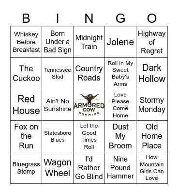 Bluegrass & Blues Bingo Card