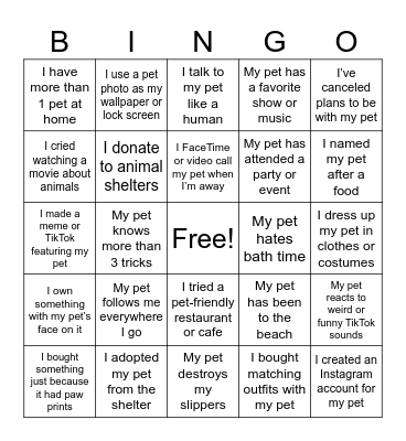 Bark n' Brew Bingo Card