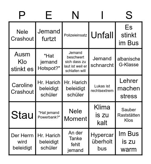 Englandfahrt Bingo Card