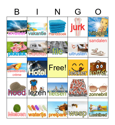 Zomer woorden bingo taalcafé nr. 2 Bingo Card