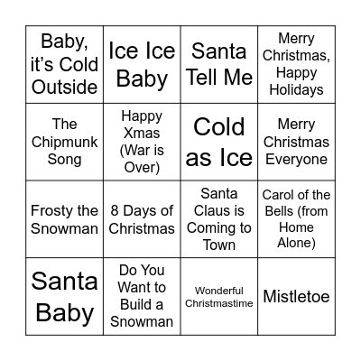 Christmas Bingo Card