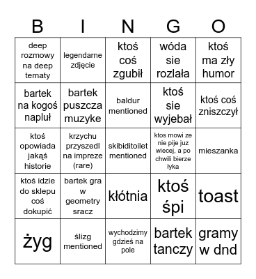 skibidi Bingo Card