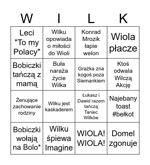 WILKOWE BINGO Card