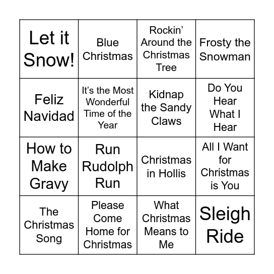Christmas Bingo! Bingo Card