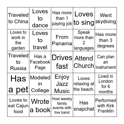 ALL IN THE FAMILY (MIRELES) Bingo Card