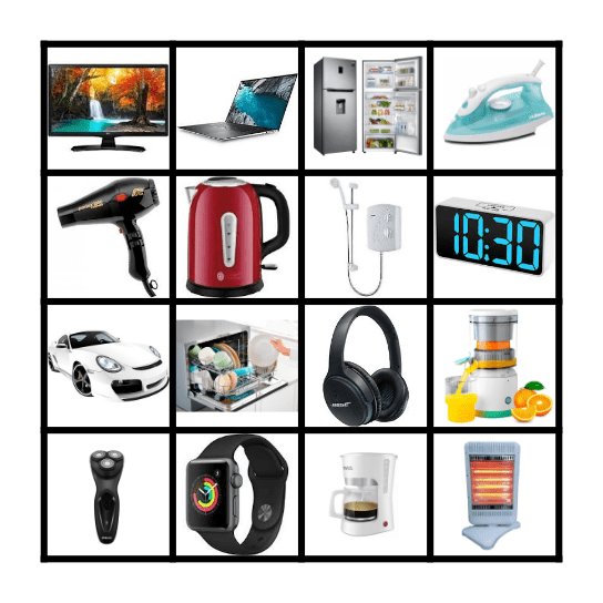 Technology at Home Bingo Card