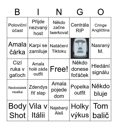 Oslava Bingo Card