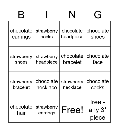 Sweet Allure Gacha Bingo Card