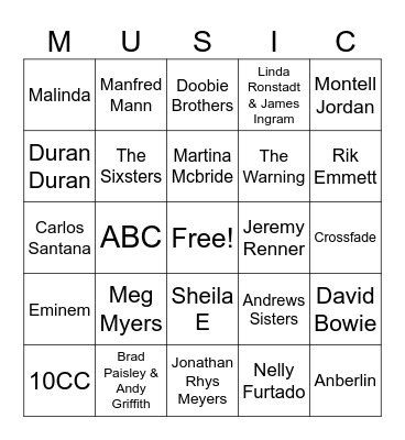 Music_07122025 Bingo Card