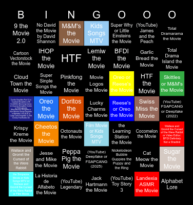Light Bulb Film Cinema Bingo Card