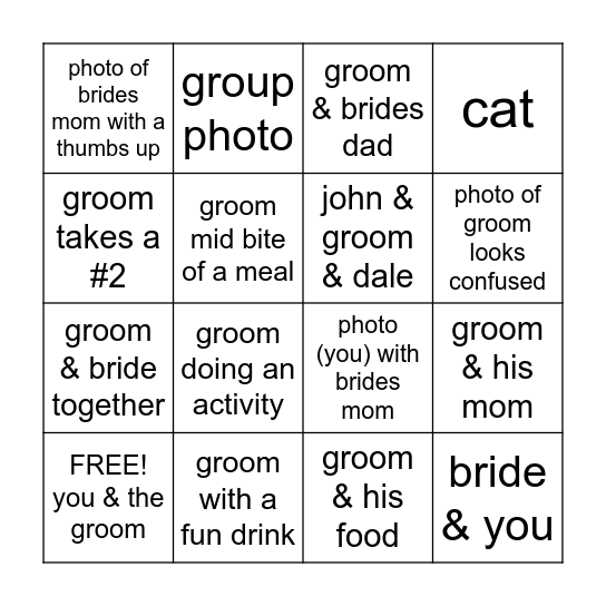 B I N G O Bingo Card