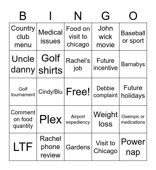 Liska Bingo Card