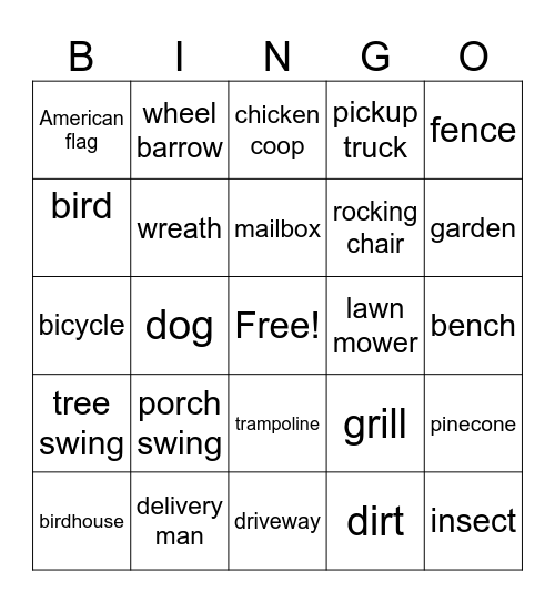 All Around Us Bingo Card
