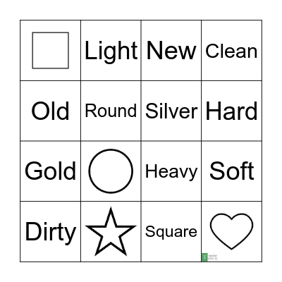 DESCRIBING OBJECTS Bingo Card