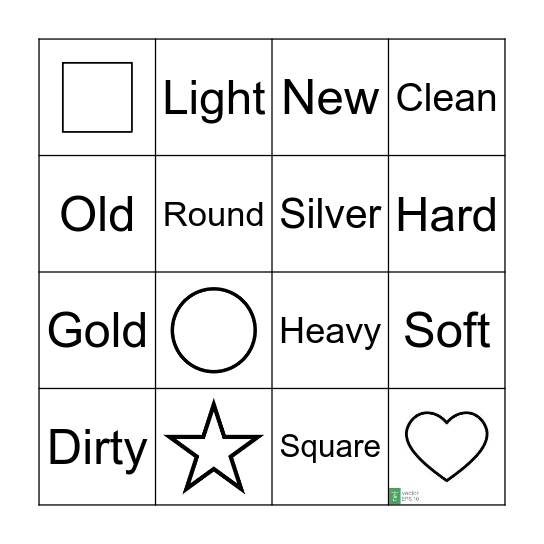 DESCRIBING OBJECTS Bingo Card