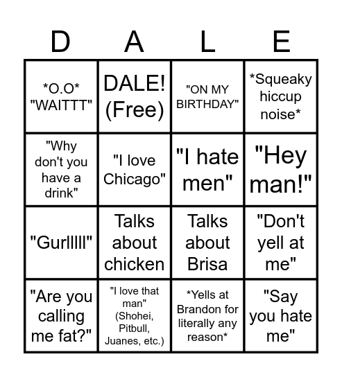 Mr. Worldwide's Biggest Fan Bingo Card