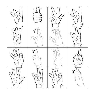 ASL Number Bingo Card