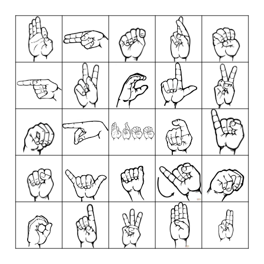 ASL Bingo Card