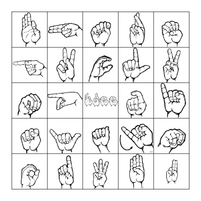 ASL Bingo Card