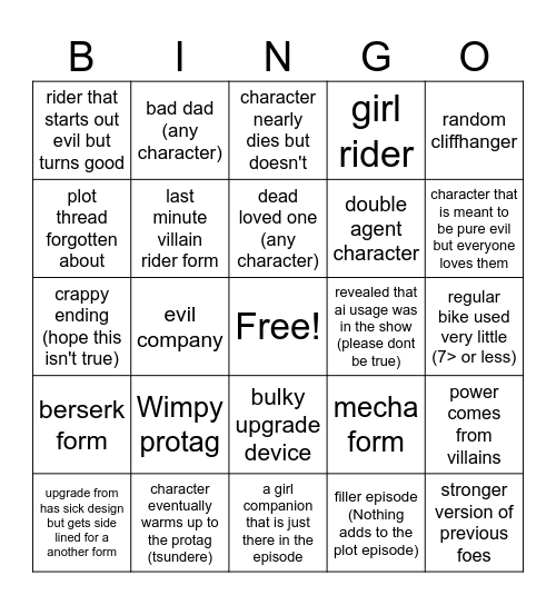 zestz Bingo Card