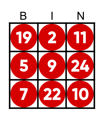 LOS NUMEROS Bingo Card