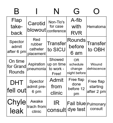 Blue Service Bingo Card