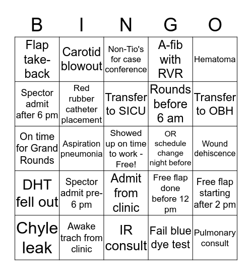 Blue Service Bingo Card