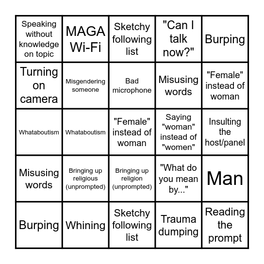 TikTok Live Bingo Card